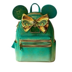 Disney Cruise Line Treasure Inaugural Sailings Loungefly Gold Teal Backpack